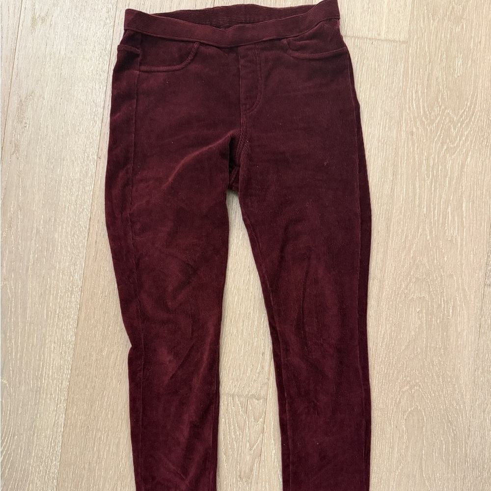 Uniqlo Women's Burgundy Red Wine Corduroy Pull-on Leggings Size Small